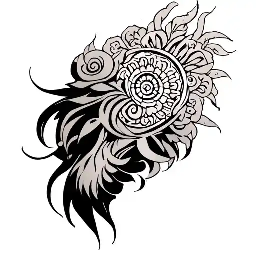 Viryam Tatto In Sanskrit Between Shoulder Blades Of Male