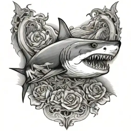 Shark Protecting His Family