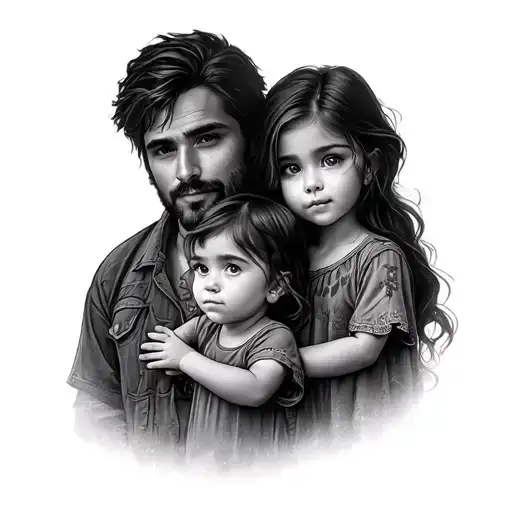 Father And Three Male And Female Children