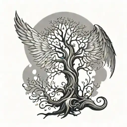 Tree With Angel Like Wings Spread