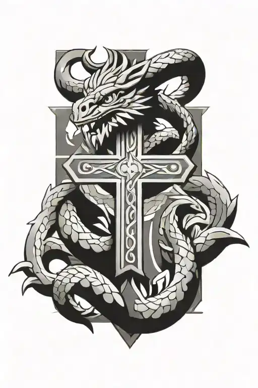 Cross With Quetzalcoatl Wrapping