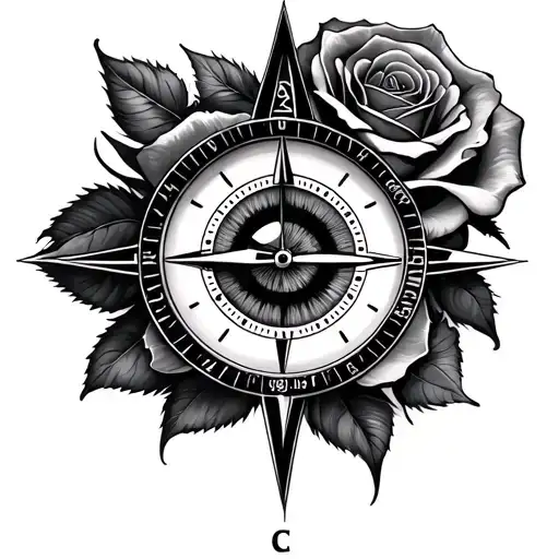 Eye Rose In The Triangle Compass And Watch