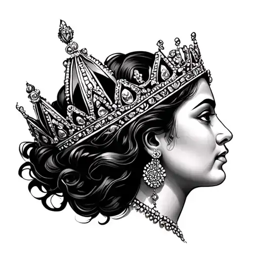 India With Queen Crown