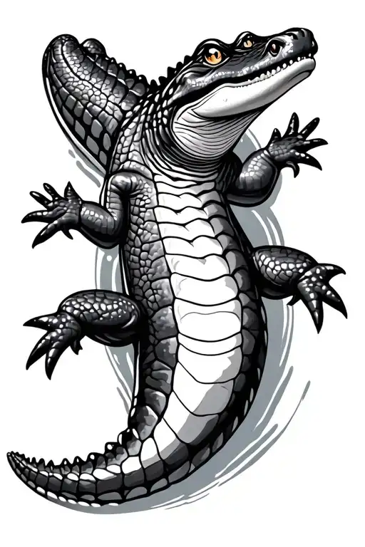 Baby Alligator Swimming