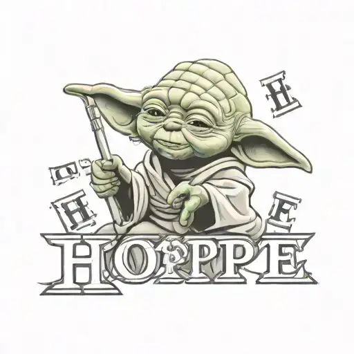 Yoda From Star Wars With Scrabble Tiles Underneath Spelling The Word Hope