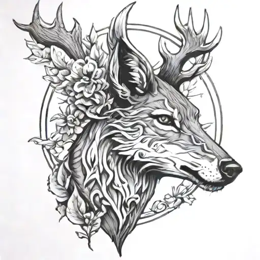 Deer And Wolf