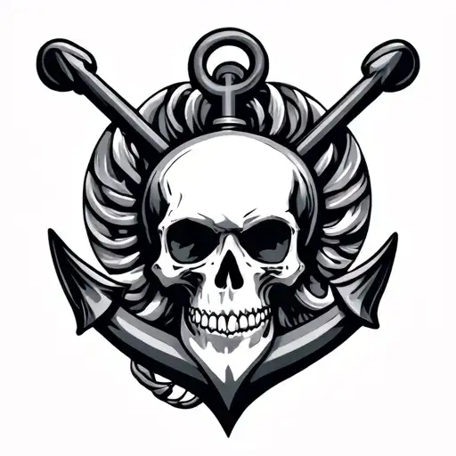Anchor With Skull