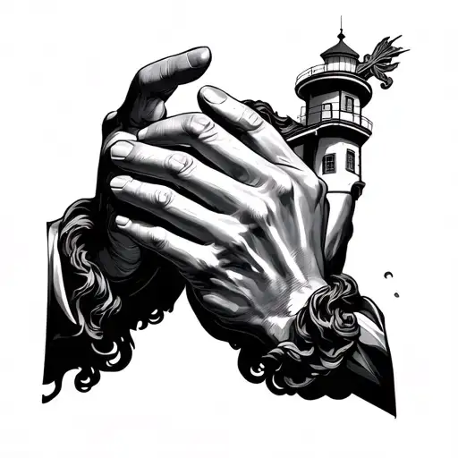 Jesus Hands At Lighthouse