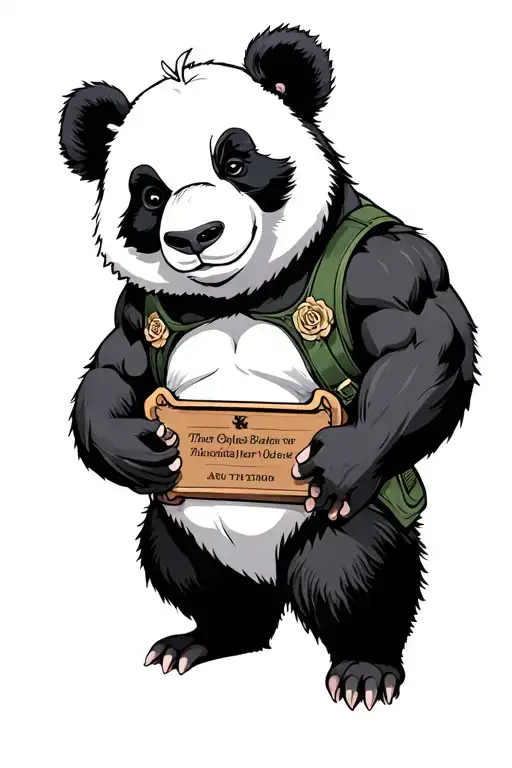Muscular Panda With Plaque Holder Vest