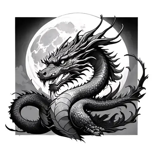 Full Moon Dragon Entering The Mictlan