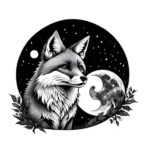Fox With A Moon
