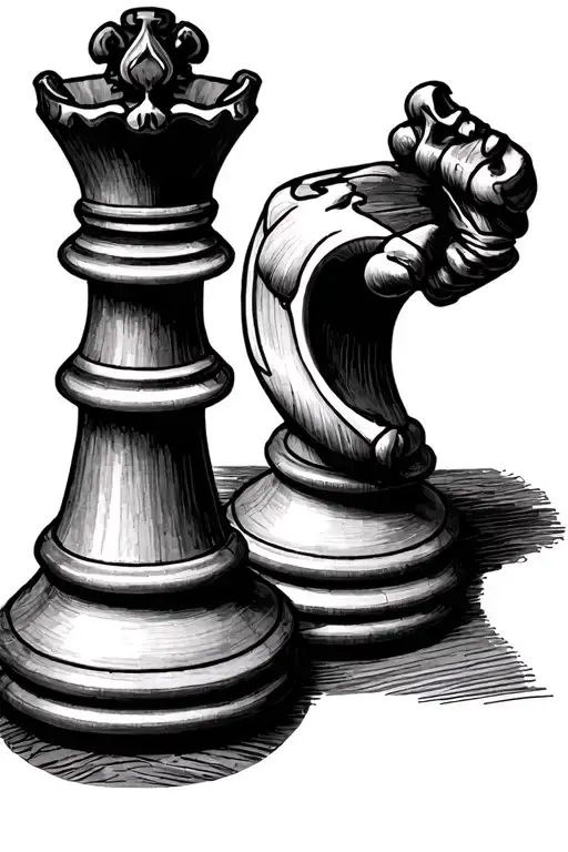 King Queen Chess Piece
