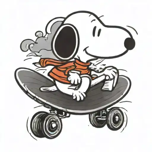 Snoopy Riding A Skateboard