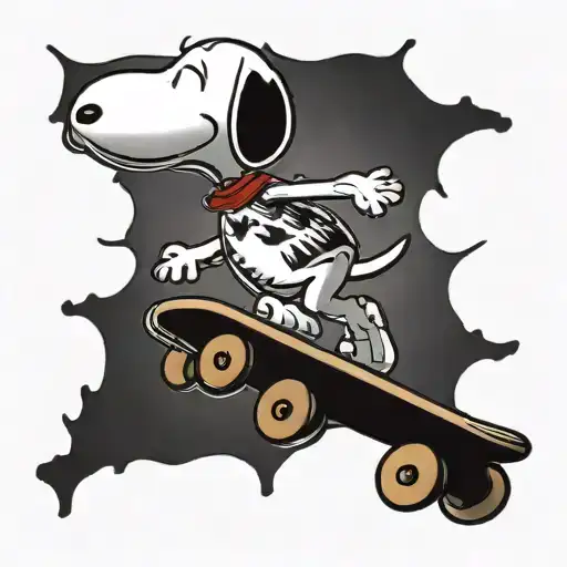 Snoopy Riding A Skateboard