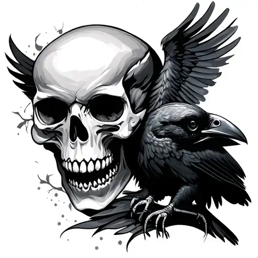 Skull And Crow