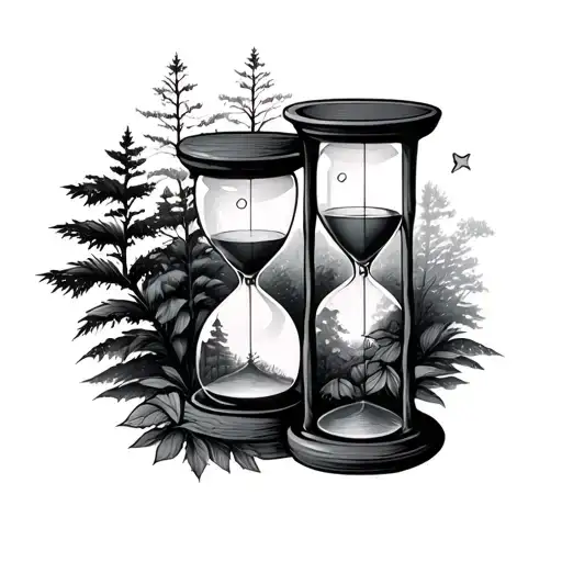 Hourglasses Upstairs Below Forest And Nature
