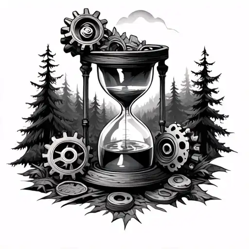 Handwroll In The Hourglass Are Gears At The Bottom Of The Forest And Nature