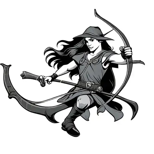 Disney Robin Hood Holding A Bow