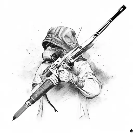 A Hunter Holding A Paintbrush Instead Of A Gun