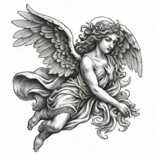Angel With Inscription In Latin