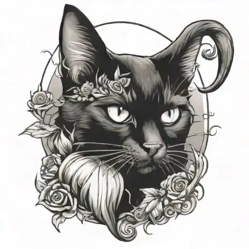 Black Cat With Witchy Style