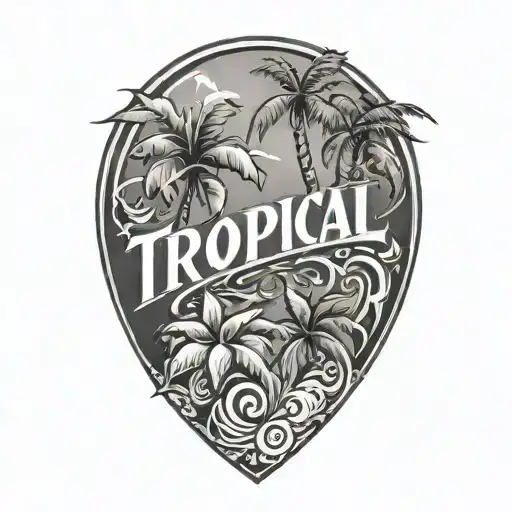 Tropical Design Featuring Name Written