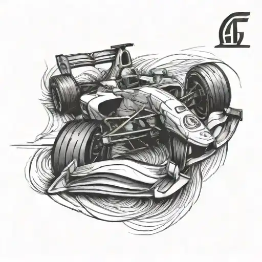 Formula 1 Car With Aquarius Symbol Incorporated Into The Design