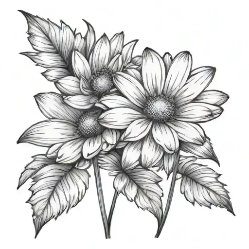 Daisy Waterlily Cosmos Flower With Stems