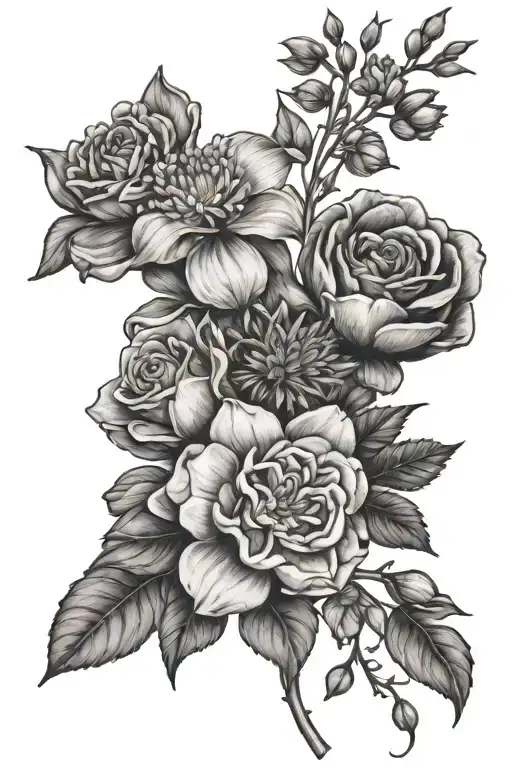 July April October March Birth Flower Bouquet