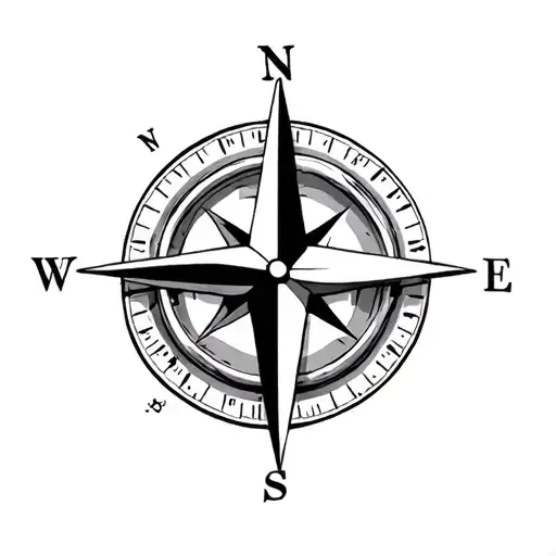 3D Compass Simple 2D Word Live And Word Breathe