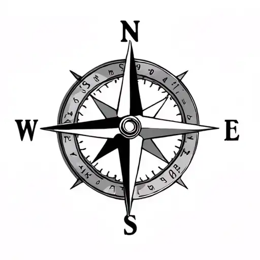 3D Compass Simple 2D Word Live And Word Breathe