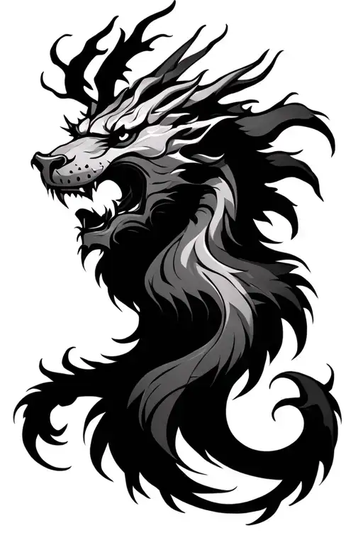Dragon And Lion Head