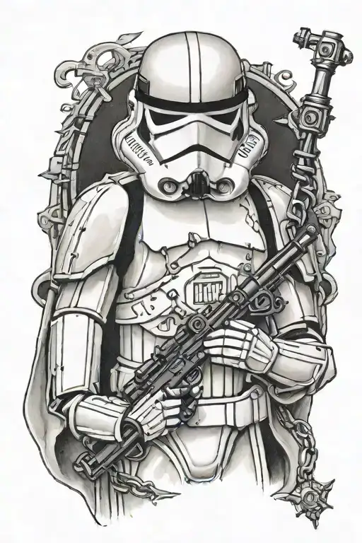 Stormtrooper With Rosary Beads And Shroud My Painted Sorrow