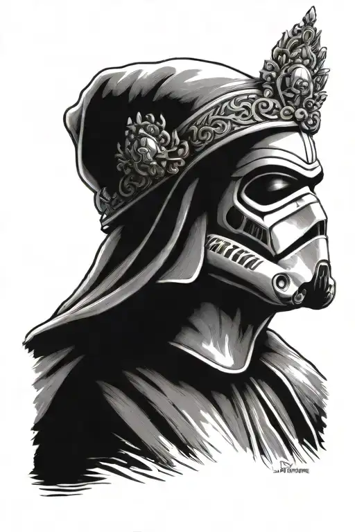 Stormtrooper As Virgin Mary Whit A Children