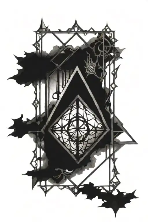 Gothic Architechture Large Windows Diamond Shape Frame With Detail