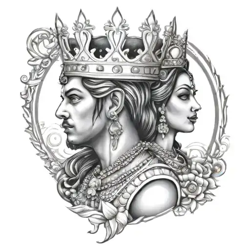 Suvarna Shaiju With King And Queen Crown
