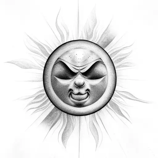 Simple Sun Shine With No Face