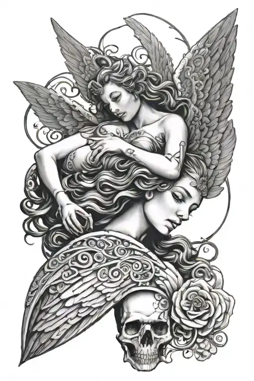 Guardian Angel Sleeping With Filigree Around