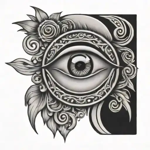 Gemini Line Symbol With The Evil Eye Inside