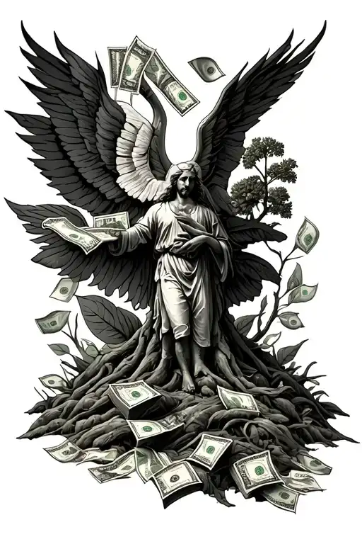 Glory And God With Money Tree Growing