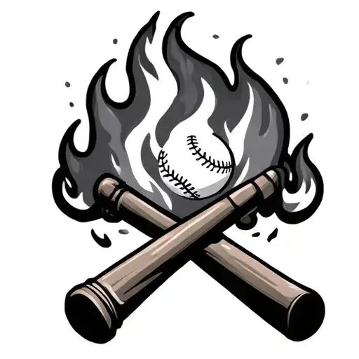 Baseball Bat With Fire