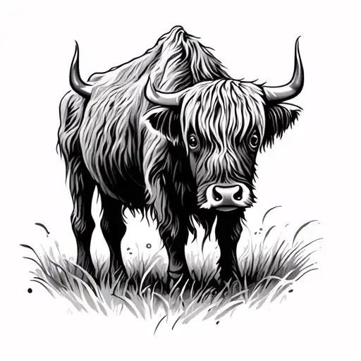 Highland Cow Grazing