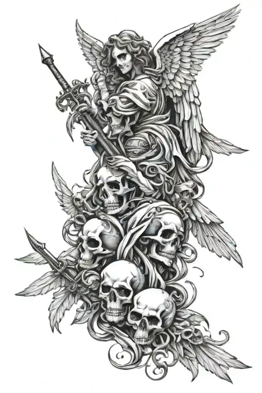 Angels And Skulls Representing Dark Periods