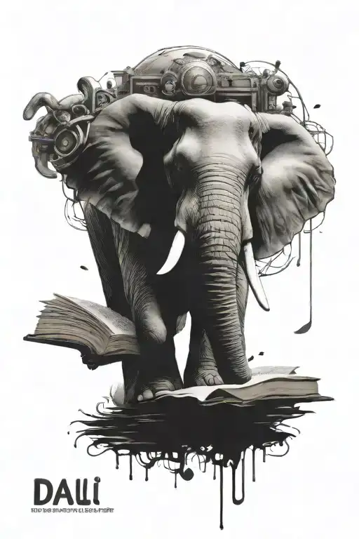 Dali Space Elephant On A Book