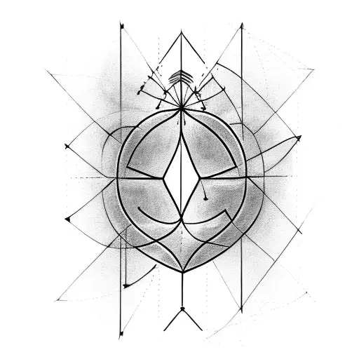 A Mathematical Formula Within An Arrow And Flowers