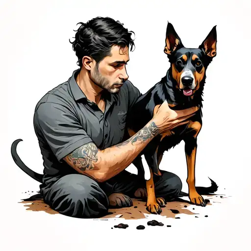 Care Destroyed With A Man And His Dog