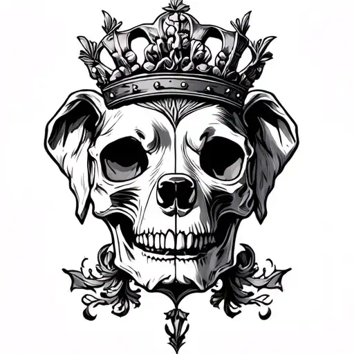 Dog Skull With A Crest