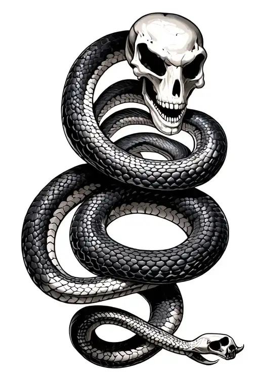 Snake Around Arm Skeleton