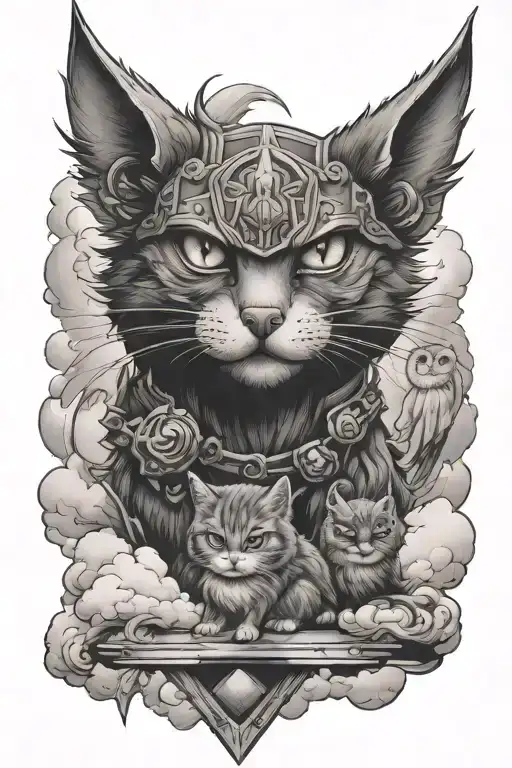 Cat Dog And Owl On Cloud Strife