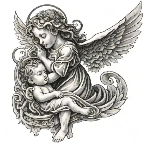 Child Mom Staircase Heaven Angel